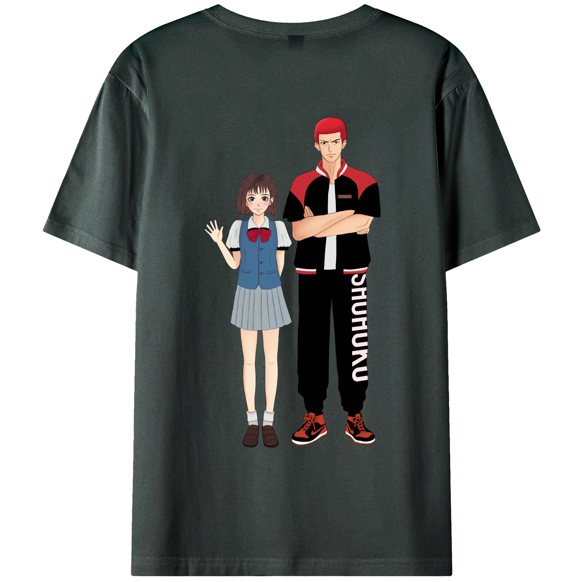 （画像用） SLAM DUNK／スラムダンク 綿100％ メンズ半袖Tシャツ（バックプリント） 通気性